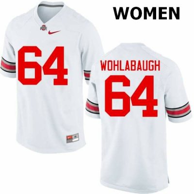 Women's Ohio State Buckeyes #64 Jack Wohlabaugh White Nike NCAA College Football Jersey Summer YXH7444VI